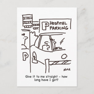 Postal Cómic de aparcamiento de hospital