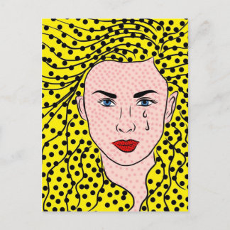 Postal Comic de historieta de estilo pop Art Book Chica d