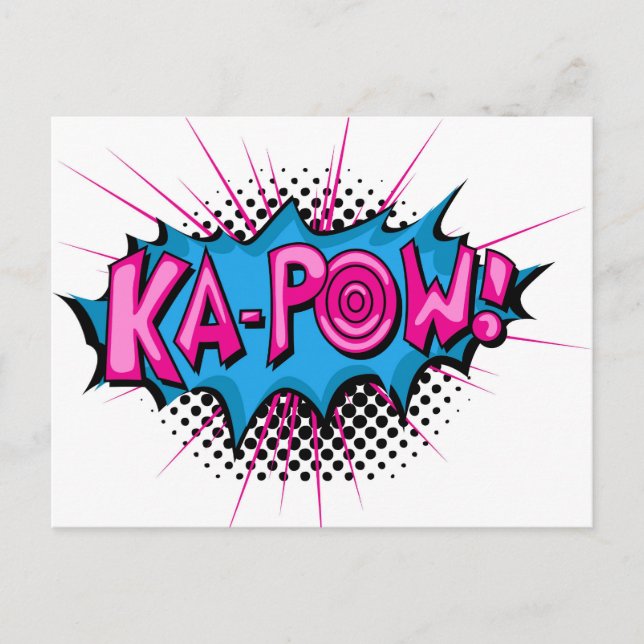 Postal ¡Cómic De Pop Art Ka-Pow! (Anverso)