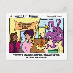 Postal Comic de pulpo "Un toque de humor"