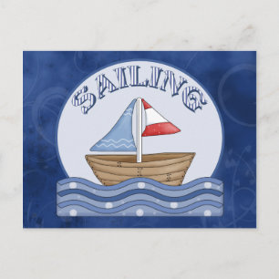 Postal Cómic Sailing Bote