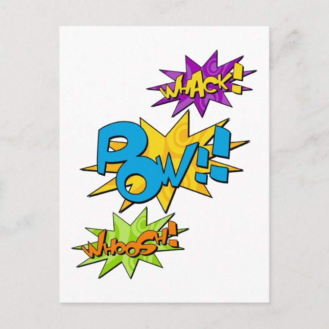 Postal cómica Whoosh Whoosh Pow (Anverso)