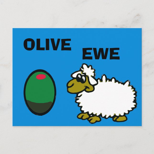 Postal Comical Olive EweCard (Anverso)