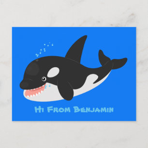 Postal Cómico asesino ballena orca personalizado lindo il