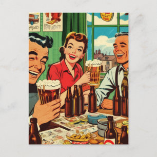 Postal Comics de cerveza Retro Bar