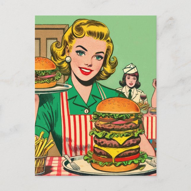 Postal Comics de la retro burger (Anverso)