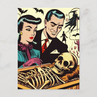 Postal Comics de parejas de Góticos retro