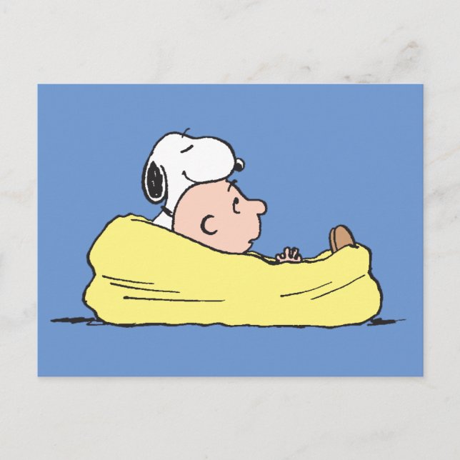 Postal Cómics de Peanuts | Snoopy y Charlie Brown en Sill (Anverso)
