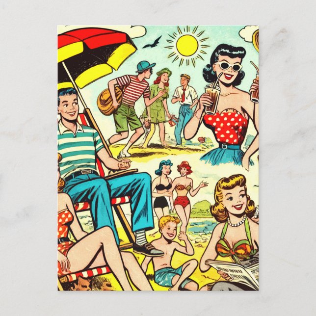Postal Comics de Retro Beach (Anverso)