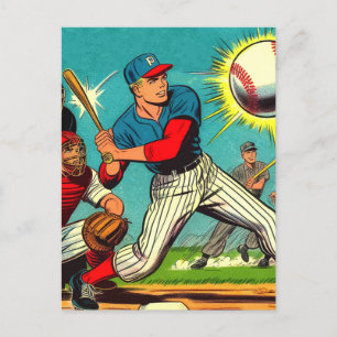 Postal Comics Retro De Béisbol