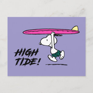 Postal Cómics   Snoopy corriendo hacia el oleaje