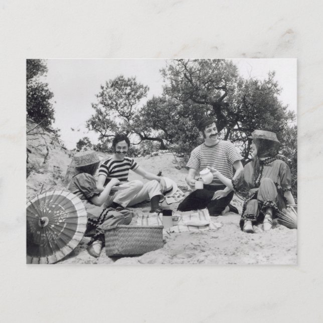 Postal Comida campestre de Edwardian de la fotografía del (Anverso)