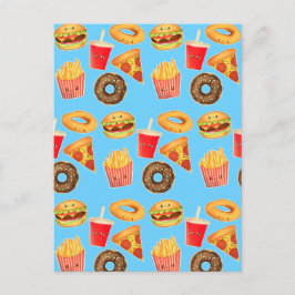 Postal Comida chatarra kawaii