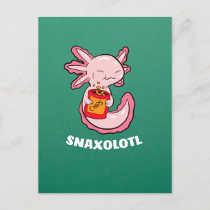 Postal Comida Cute Axolotl Lover Snaxolotl Kawaii Axolotl