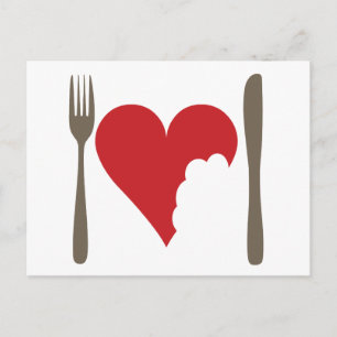 Postal Comida de amor, corazón de amor