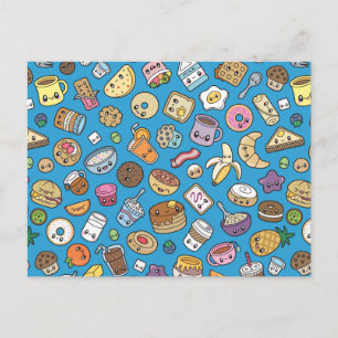 Postal Comida de desayuno dulce