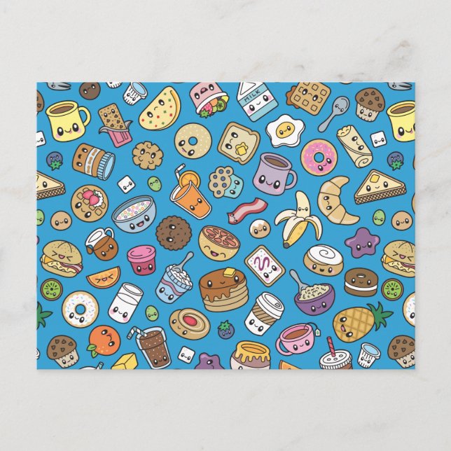 Postal Comida de desayuno dulce (Anverso)