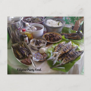 Postal Comida de fiesta filipina.