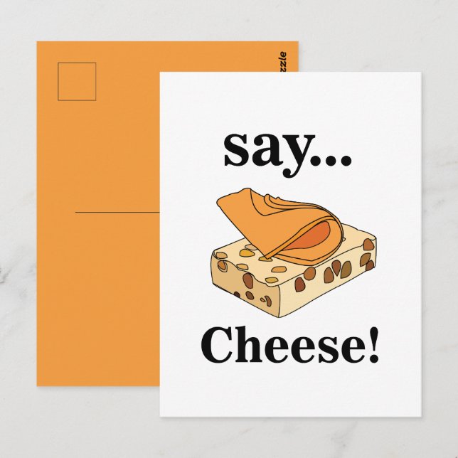 Postal Comida de queso divertida (Anverso / Reverso)