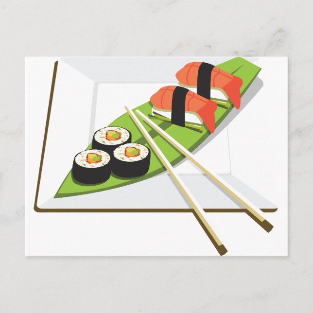 Postal Comida de sushi (Anverso)