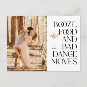 Postal Comida Divertida Bebida Malos Movimientos de Baile