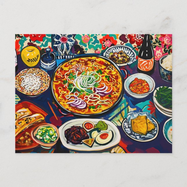 Postal Comida familiar (Anverso)