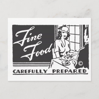 Postal Comida fina cuidadosamente preparada