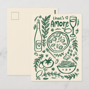 Postal Comida Italiana Eso Es Amor Valentín Caprichoso