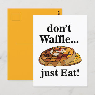 Postal Comida Postre Waffle Divertida