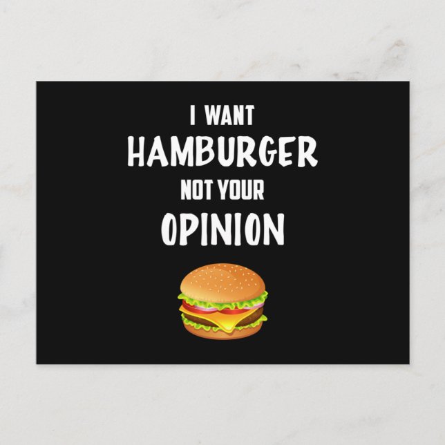 Postal Comida rápida hamburguesa queso Funny Foodie come  (Anverso)