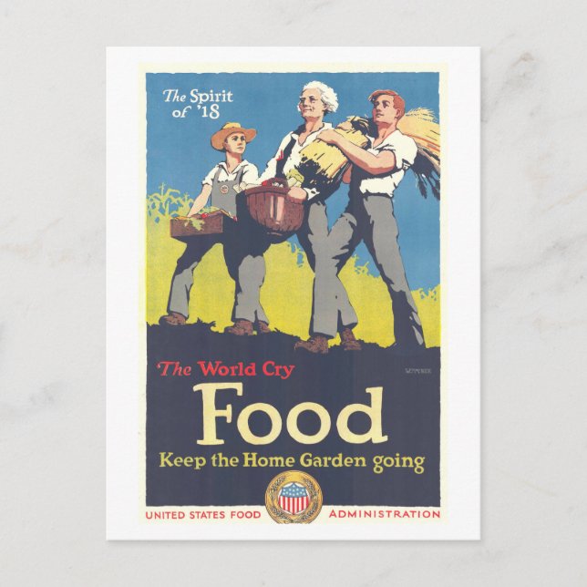 Postal "Comida: Sigue andando el Jardín de la Casa" Postc (Anverso)