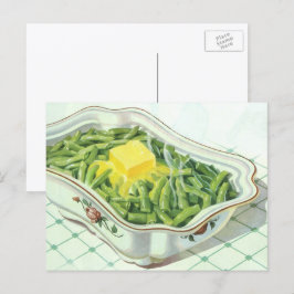 Postal Comida vintage, Casserole de jugo verde con manteq