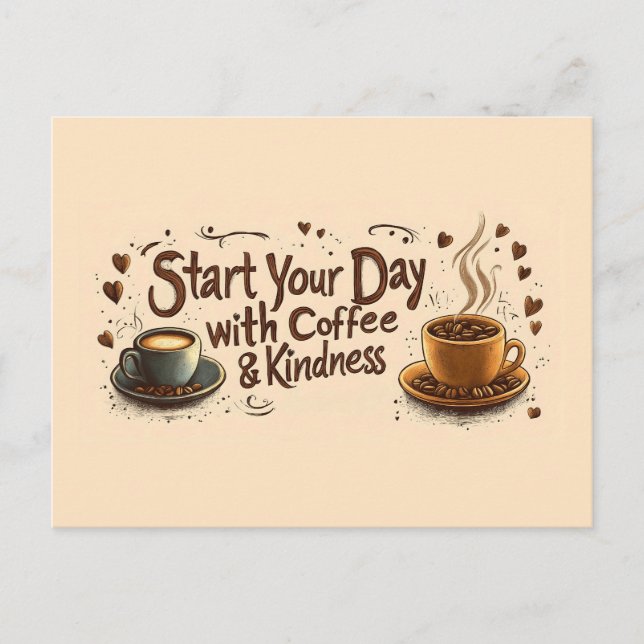 Postal Comience su día con una cita para café y amabilida (Anverso)