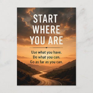 Postal 🚀 Comienza Donde Estás Motivación Diaria