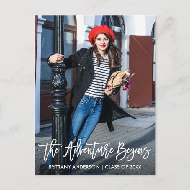 Postal Comienza la aventura moderna de graduación de guio (Anverso)