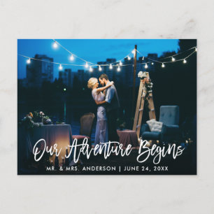 Postal Comienza Nuestra Aventura Letra a Mano Boda Agrade