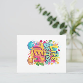 Postal ¡Comienza tu día con positividad! ☕ Esta vibrante