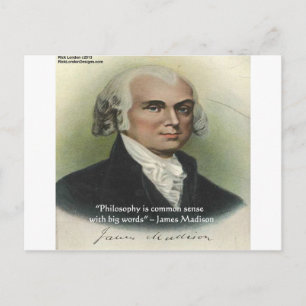 Postal Comillas de James Madison "Filosofía/Sentido común