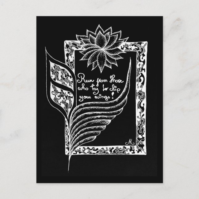 Postal comillas inspiradoras rojas (Anverso)