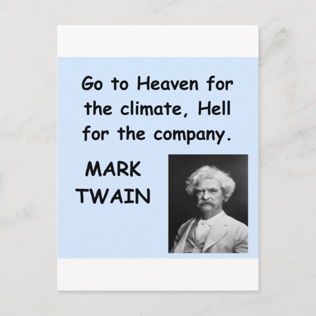 Postal comillas Mark Twain (Anverso)