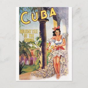 Postal Comisión de Turismo Vintage Cubana Tropics Travel
