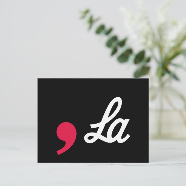 Postal Comma La Funny Puntuación Kamala Harris (Anverso de pie)