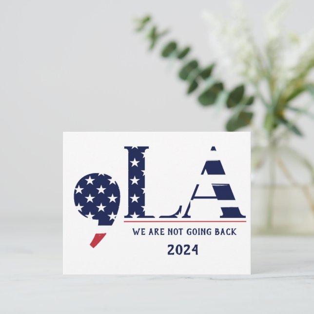 Postal Comma La Harris por la presidencia 2024 (Anverso de pie)