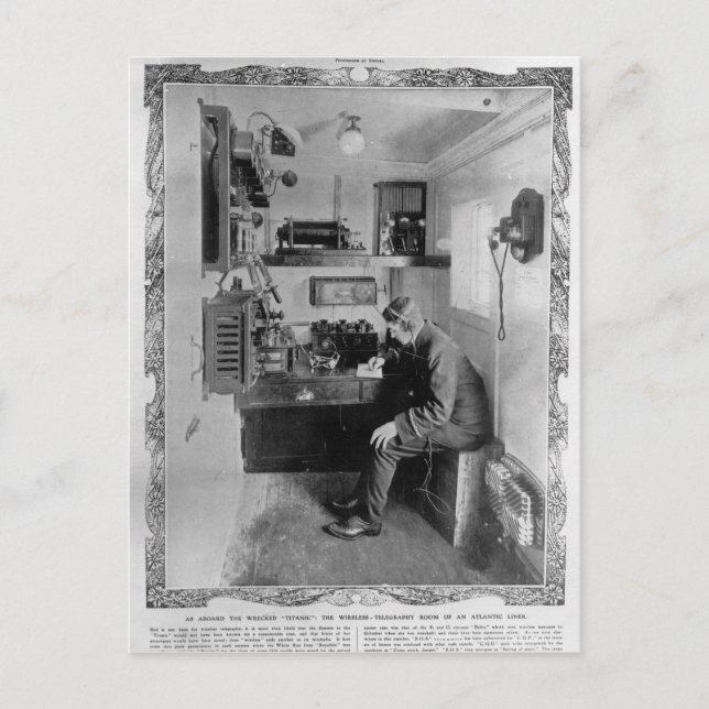 Postal Como a bordo del "Titanic" destrozado (Anverso)