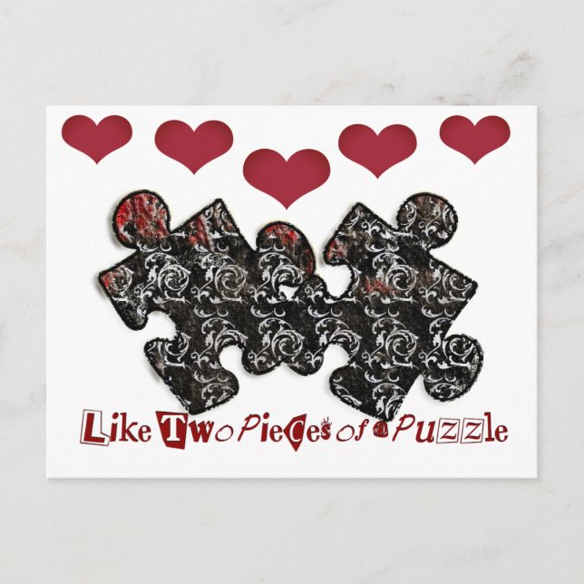 Postal Como dos piezas de un rompecabezas (Anverso)