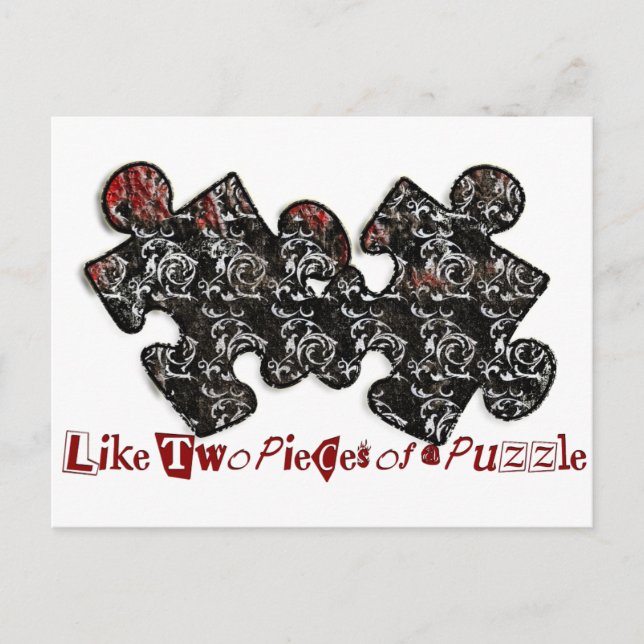 Postal Como dos piezas de un rompecabezas (Anverso)