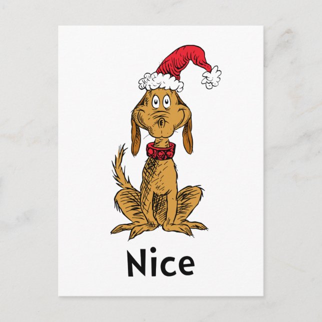 Postal Cómo el Grinch robó la Navidad | Max es amable (Anverso)