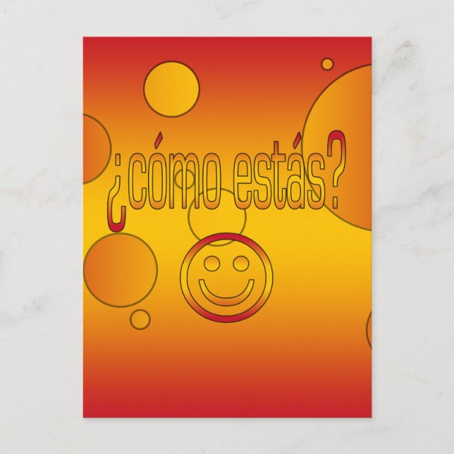 Postal ¿Cómo estás? Bandera Española Colores Pop Art (Anverso)