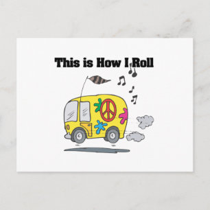 Postal Cómo Rueda (Furgoneta Hippie)