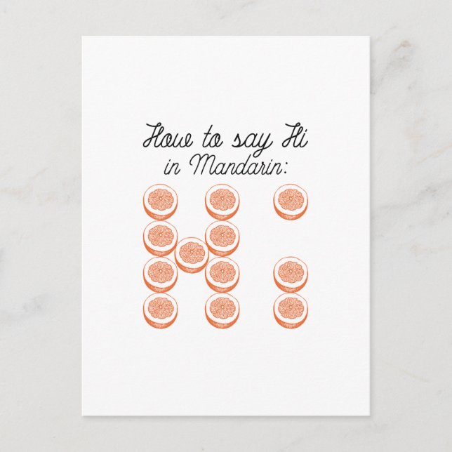 Postal Cómo saludar en mandarín (Anverso)